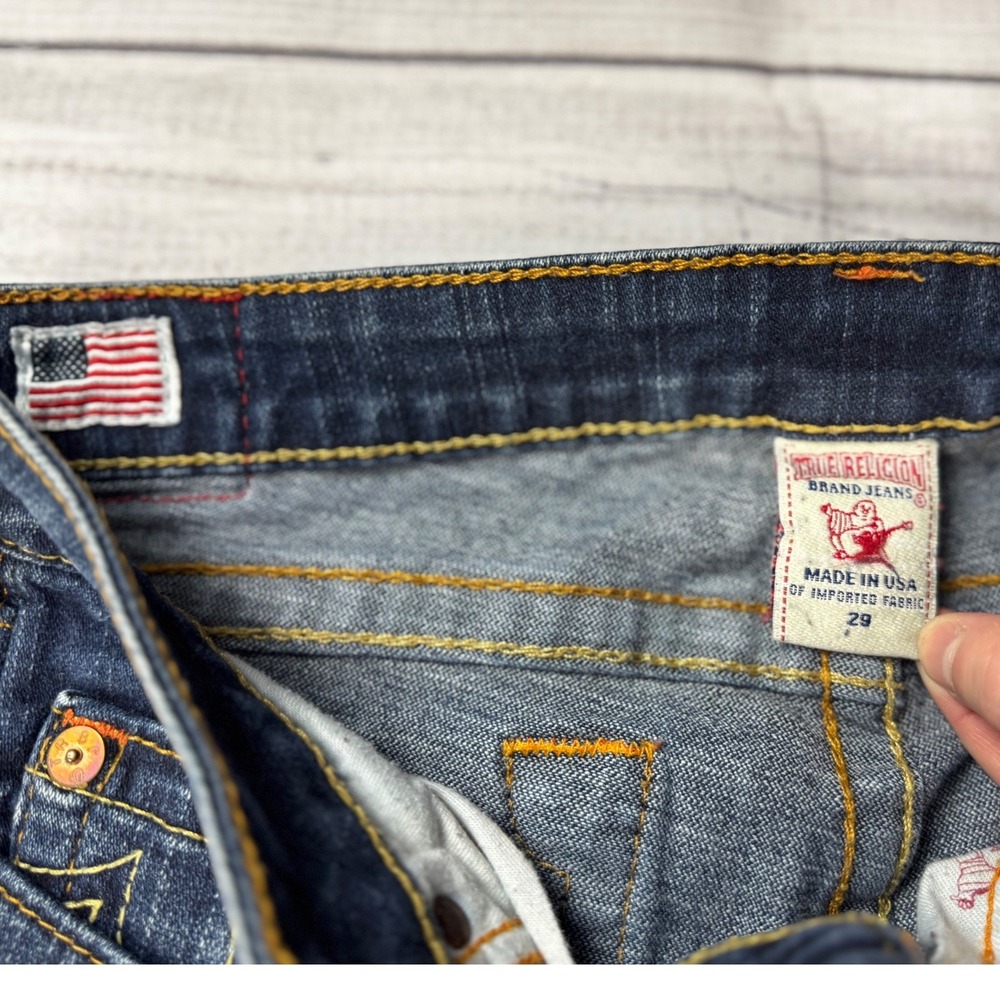 True Religion Womens Low Rise Bootcut Jeans Dark Wash Blue Size 29 Made in USA - Picture 6 of 11